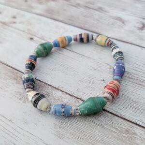 Vintage Stretch Bracelet Unusual Multi Colored